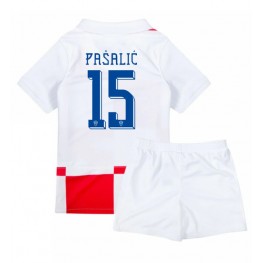 Kroatië Mario Pasalic #15 Thuis tenue Kids EK 2024 Korte Mouw (+ Korte broeken)
